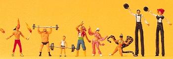 Preiser Circus Sideshow Performers (8) Model Railroad Figures HO Scale #24656
