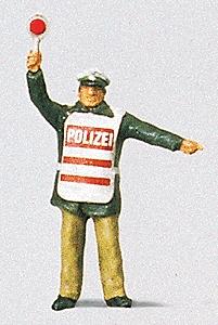 Preiser Modern German Policeman with Safety Vest Model Railroad Figure HO Scale #28012