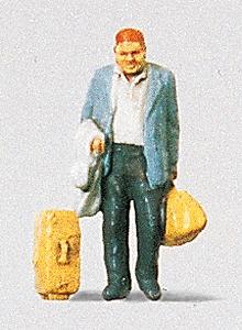 Preiser Traveler Standing with Bags (D) Model Railroad Figure HO Scale #28014