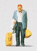 Traveler Standing with Bags (D) Model Railroad Figure HO Scale #28014