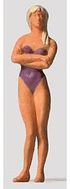 Preiser Standing Female Swimmer Model Railroad Figure HO Scale #28071