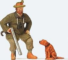 Preiser Seated Hunter with Dog Model Railroad Figure HO Scale #28129