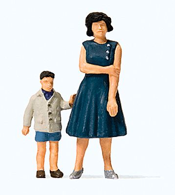 Preiser Mother & Son Standing Model Railroad Figure HO Scale #28169