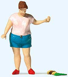 Preiser Woman Dropped Her Burger Individual Figure HO Scale Model Railroad Figure #28232