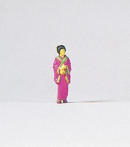 Preiser Japanese Woman with Kimono Model Railroad Figure HO Scale #29052