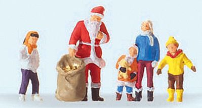 Preiser Santa Claus with Children Model Railroad Figure HO Scale #29098