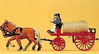 Preiser Horse-Drawn Fire Water Wagon HO Scale Model Railroad Vehicle #30426