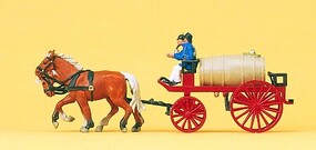 Horse-Drawn Fire Water Wagon HO Scale Model Railroad Vehicle #30426