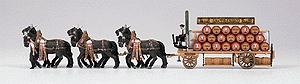 Preiser Beer Wagon with Horses Spatenbrau HO Scale Model Railroad Vehicle #30438