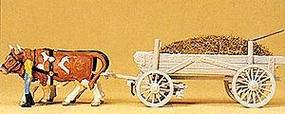 Preiser Ox-Drawn Manure Wagon with Driver, Load & Ox HO Scale Model Railroad Vehicle #30474 Preiser Ox-Drawn Manure Wagon with Driver, Load & Ox HO Scale Model Railroad Vehicle #30474