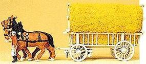 Preiser Horse-Drawn Hay Wagon with Driver & Load HO Scale Model Railroad Vehicle #30477 Preiser Horse-Drawn Hay Wagon with Driver & Load HO Scale Model Railroad Vehicle #30477