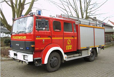 Preiser Iveco Magirus MK 120-19 LF 16 Fire Department HO Scale Model Vehicle #35032