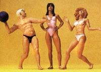 Preiser Swimmers with Beachball - 1 Male & 2 Females Model Railroad Figures G Scale #45014
