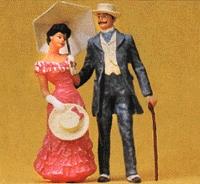 Preiser Couple w/ith Parasol Model Railroad Figures G Scale #45053