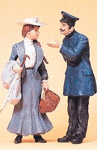 Preiser Lady & Railroad Conductor Model Railroad Figures G Scale #45065