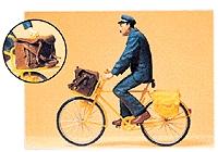 Preiser Old Time Postman on a Bicycle Model Railroad Figures G Scale #45073