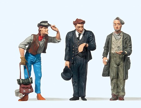 Preiser Railroad Conductor & Two Hobos Model Railroad Figures G Scale #45099