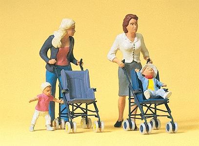 Preiser Women & Children with Strollers Model Railroad Figures G Scale #45114