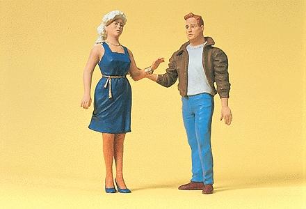 Preiser Passers-by Man & Woman Model Railroad Figures G Scale #45115