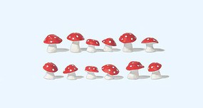 Preiser Toadstool Mushrooms Red-White Caps pkg(12) G-Scale