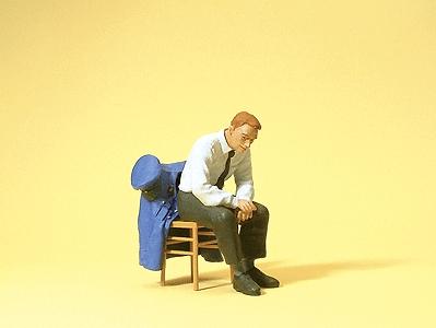 Preiser Railway Official Seated On Chair with Jacket Model Railroad Figures G Scale #45510