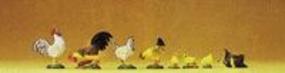 Preiser Assorted Chickens 1/25 Scale Model Railroad Figure #47070 Preiser Assorted Chickens 1/25 Scale Model Railroad Figure #47070