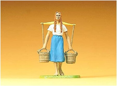 Preiser Milk Maid Carrying Pails Model Railroad Figure 1/25 Scale #47104