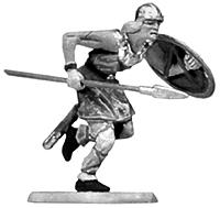 Preiser Norman Soldier Running with Spear & Shield Model Railroad Figure 1/25 Scale #50925