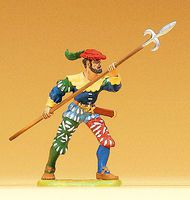 Preiser European Mercenary Advancing with Pike Model Railroad Figure 1/25 Scale #52309 Preiser European Mercenary Advancing with Pike Model Railroad Figure 1/25 Scale #52309
