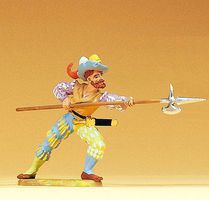 Preiser European Mercenary Attacking with Halberd Model Railroad Figure 1/25 Scale #52310 Preiser European Mercenary Attacking with Halberd Model Railroad Figure 1/25 Scale #52310