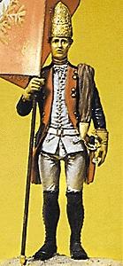 Preiser Prussian Army Standard Bearer with Ensign Model Railroad Figure 1/24 Scale #54125
