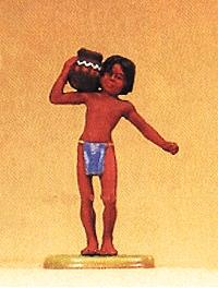 Preiser Young Indian Boy Carrying Clay Pot Model Railroad Figure 1/25 Scale #54603