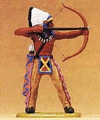 Preiser Native American Standing Chief Shooting Bow Model Railroad Figure 1/25 Scale #54613
