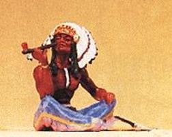 Preiser Native American Chief Smoking Peace Pipe Model Railroad Figure 1/25 Scale #54620 Preiser Native American Chief Smoking Peace Pipe Model Railroad Figure 1/25 Scale #54620