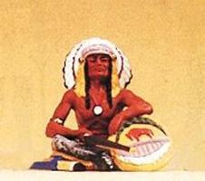 Preiser Native American Seated Chief with Rifle & Shield Model Railroad Figure 1/25 Scale #54622 Preiser Native American Seated Chief with Rifle & Shield Model Railroad Figure 1/25 Scale #54622