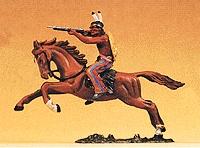 Preiser Indian Warrior on Horseback Firing Rifle Model Railroad Figure 1/25 Scale #54651