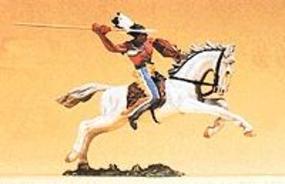 Preiser Mounted Indian Warrior Throwing Spear Model Railroad Figure 1/25 Scale #54658
