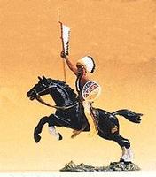 Preiser Mounted Indian Chief Carrying Spear & Shield Model Railroad Figure 1/25 Scale #54659