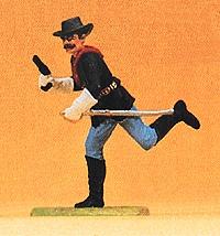 Preiser US Calvary Running Trooper with Drawn Pistol Model Railroad Figure 1/25 Scale #54751