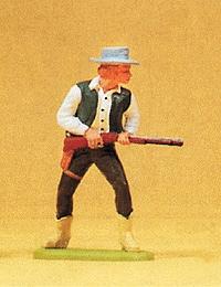Preiser Standing Cowboy Carrying Rifle Model Railroad Figure 1/25 Scale #54806