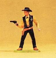 Preiser Sheriff with Drawn Pistol Model Railroad Figure 1/25 Scale #54808 Preiser Sheriff with Drawn Pistol Model Railroad Figure 1/25 Scale #54808
