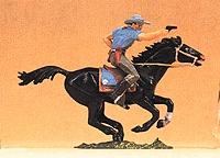 Preiser Mounted Cowboy Firing Pistol Model Railroad Figure 1/25 Scale #54819