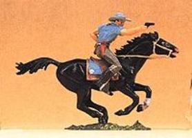 Preiser Mounted Cowboy Firing Pistol Model Railroad Figure 1/25 Scale #54819 Preiser Mounted Cowboy Firing Pistol Model Railroad Figure 1/25 Scale #54819