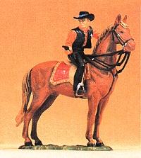Preiser Mounted Sheriff with Drawn Pistol Model Railroad Figure 1/25 Scale #54823