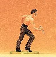 Preiser Old Shatterhand Attacking with Knife Model Railroad Figure 1/25 Scale #54965 Preiser Old Shatterhand Attacking with Knife Model Railroad Figure 1/25 Scale #54965