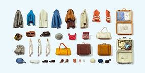 Preiser Suitcases And Bags Model Railroad Figures O Scale #65811 Preiser Suitcases And Bags Model Railroad Figures O Scale #65811