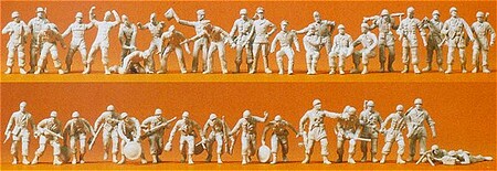 Preiser German WWII Luftwaffe Paratrooper, Pilot, and Crew Model Railroad Figures 1/72 Scale #72516