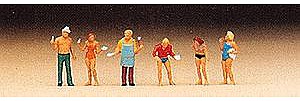 Preiser People at a Grill Party Model Railroad Figures N Scale #79073