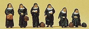 Preiser Nuns with Luggage Model Railroad Figures N Scale #79128