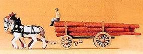 Preiser Horse-Drawn Log Wagon Model Railroad Vehicle N Scale #79477